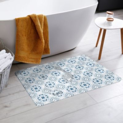 Tapis de Bain Atlanta  - Effet Carrelage (40x60 cm - Bleu)