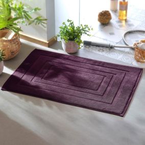 Tapis de bain ATLANTIQUE 50x75 violet aubergine en coton 900 g/m²