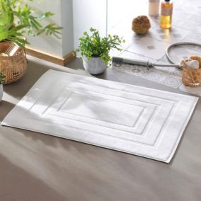 Tapis de bain ATLANTIQUE 60x100 blanc en coton 900 g/m²