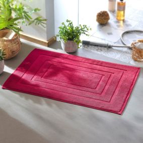 Tapis de bain ATLANTIQUE 60x60 rose fuchsia en coton 900 g/m²