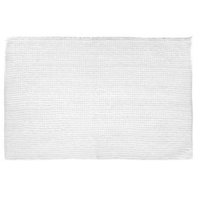 Tapis de bain chenille 50x80 cm, blanc, 5Five