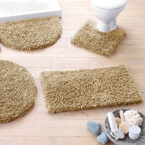 Tapis de bain COTON CONFORT 50x90 marron taupe en coton