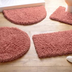 Tapis de bain COTON CONFORT 50x90 rose terracotta en coton