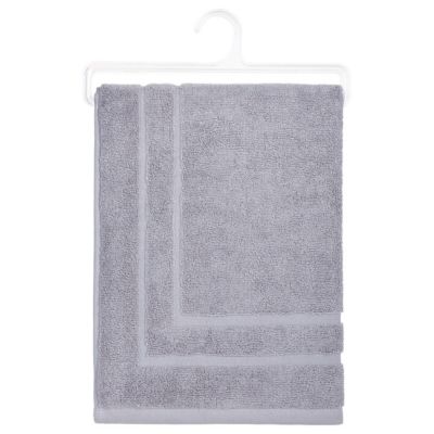 Tapis de bain - coton - gris taupe - 50x70 cm - Atmosphera