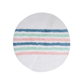 Tapis de bain Coton Rond 57cm SEAUVILLE Pastel MSV