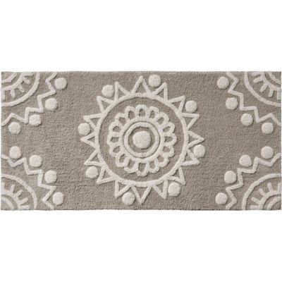 Tapis de bain déco en coton tufté 60x120cm