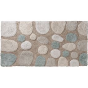 Tapis de bain déco en coton tufté 60x120cm