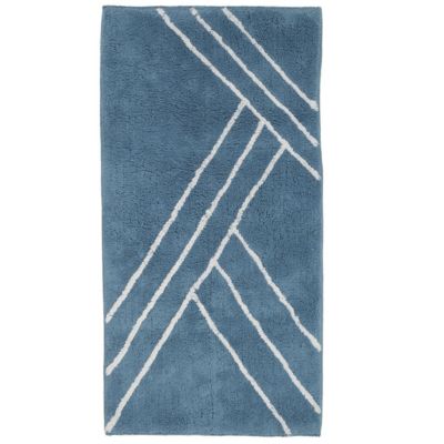 Tapis de bain déco géométrique en coton 60x120cm