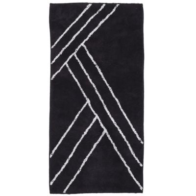 Tapis de bain déco géométrique en coton 60x120cm