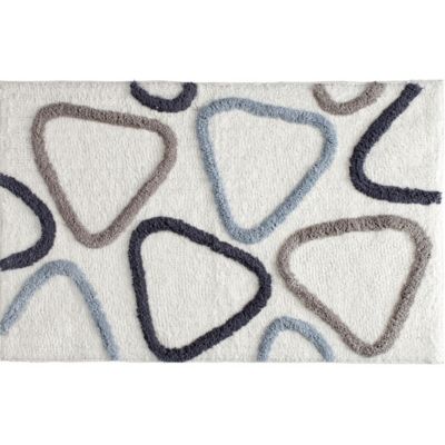 Tapis de bain déco géométrique en coton tufté 50x80cm