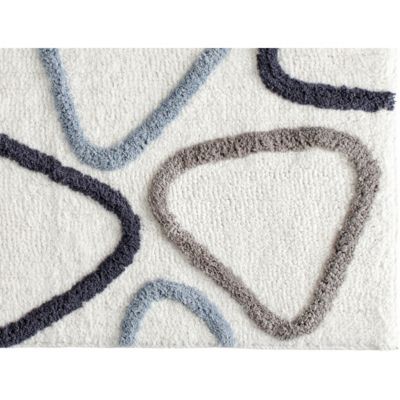 Tapis de bain déco géométrique en coton tufté 50x80cm