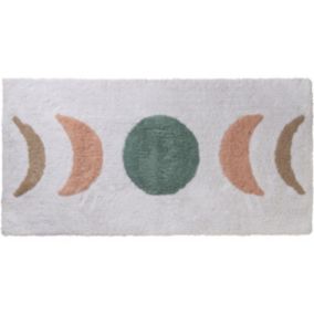 Tapis de bain déco lune en coton 60x120cm