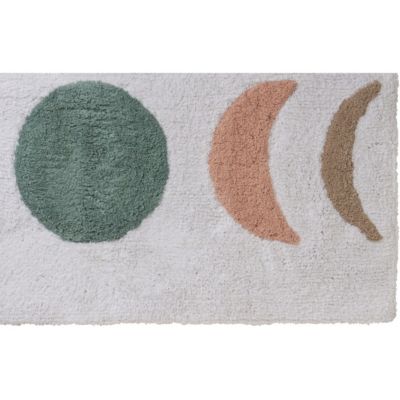 Tapis de bain déco lune en coton 60x120cm