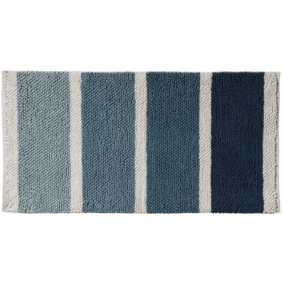 Tapis de bain déco à rayures en polycoton 60x120cm