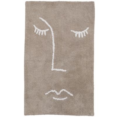 Tapis de bain déco visage en coton 50x80cm