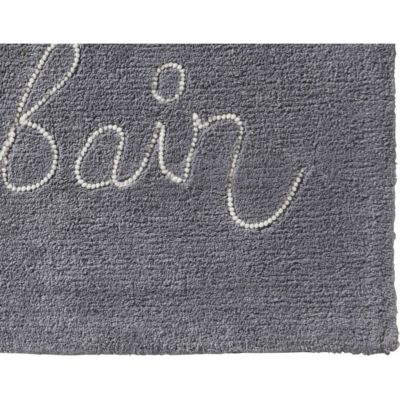 Tapis de bain en coton fantaisie gris 50x80cm