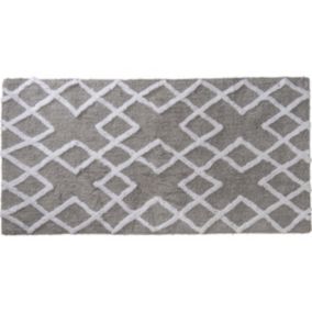 Tapis de bain en coton fantaisie gris