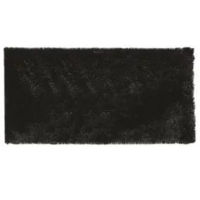 Tapis de bain en polyester uni noir argenté