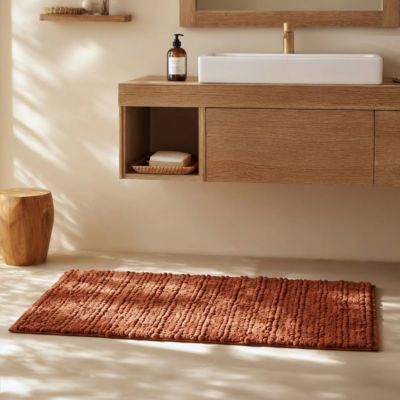 Tapis de bain et descente de lit Brique 60x100 cm KOALACK