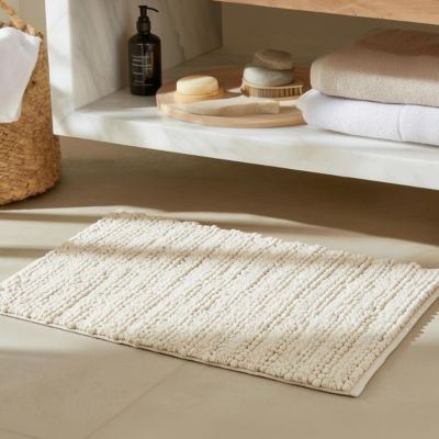 Tapis de bain et descente de lit Ecru 60x100 cm KOALACK
