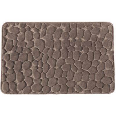Tapis De Bain Galet 3D Mémoire De Forme - 40x60 Cm, Microfibre, Antidérapant