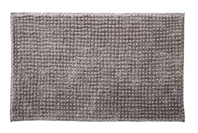 Tapis de bain gris effet chenille L.80 x l.50 cm, Levasseur Softy