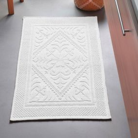 Tapis de bain HELIOS 50x80 blanc en coton