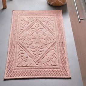 Tapis de bain HELIOS 50x80 rose nude en coton