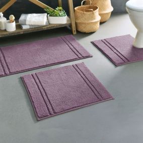 Tapis de bain LIGNUS 50x90 violet raisin en coton