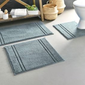 Tapis de bain LIGNUS 60x60 vert de gris en coton