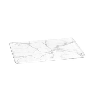 Tapis de Bain Microfibre "Effet Marbre" 45x75cm Blanc
