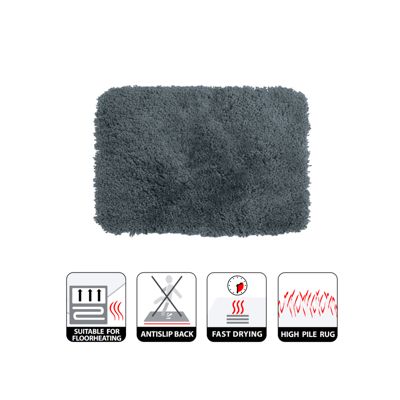 Tapis de bain Microfibre HIGHLAND 60x90cm Gris Granit Spirella