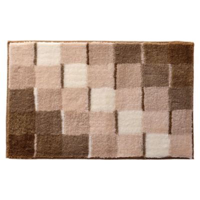 Tapis de bain MOSAIQUE 50x80 beige en acrylique