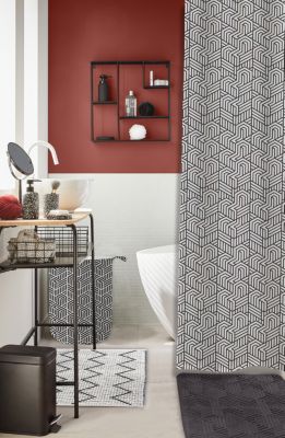 Tapis de bain noir à mémoire de forme en polyester Gabriel