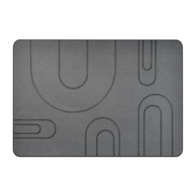 Tapis de bain rectangulaire en diatomite l.60 x L.39 cm gris clair Msv Caley