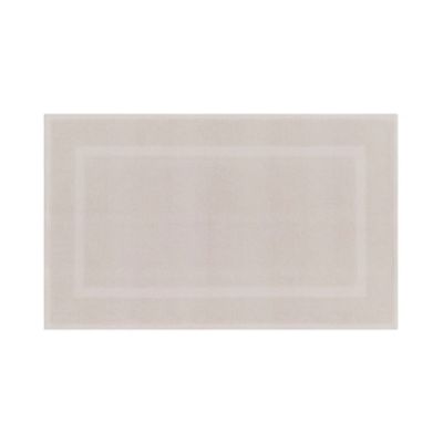 Tapis de bain rectangulaire GoodHome Cellna coloris galet en coton L.120 x l.70 cm