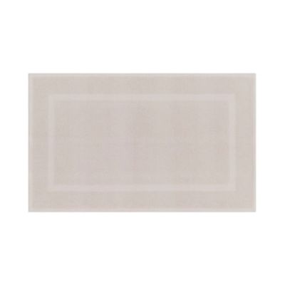 Tapis de bain rectangulaire GoodHome Cellna coloris galet en coton L.120 x l.70 cm