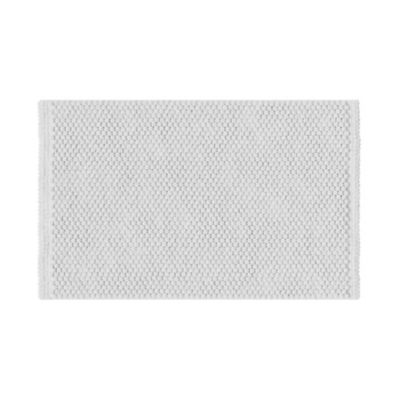 Tapis de bain rectangulaire GoodHome Elland coloris blanc en coton et polyester L.80 x l.50 cm