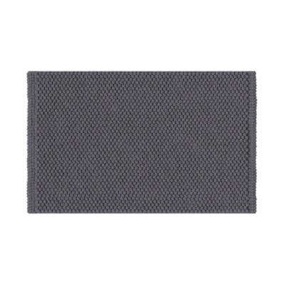 Tapis de bain rectangulaire GoodHome Elland coloris ébène en coton et polyester L.80 x l.50 cm