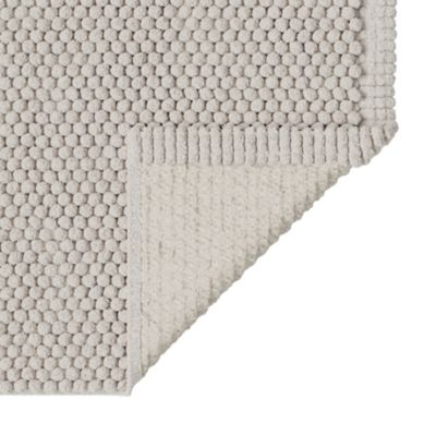 Tapis de bain rectangulaire GoodHome Elland coloris galet en coton et polyester L.120 x l.70 cm