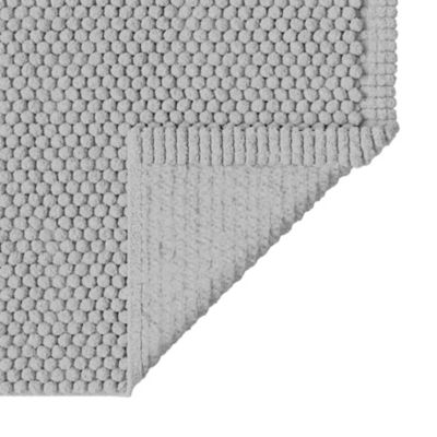 Tapis de bain rectangulaire GoodHome Elland coloris gris nuage en coton et polyester L.120 x l.70 cm