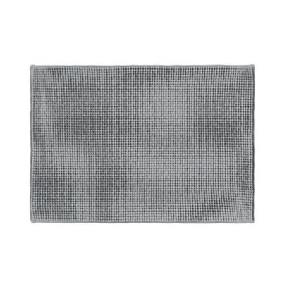 Tapis de bain rectangulaire GoodHome Kina coloris gris minéral en polyester L.70 x l.50 cm