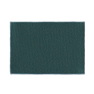 Tapis de bain rectangulaire GoodHome Kina coloris vert pinède en polyester L.70 x l.50 cm