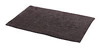 Tapis de bain rectangulaire GoodHome Koros anthracite en coton L.80 x l.50 cm