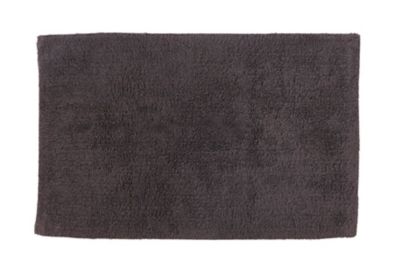 Tapis de bain rectangulaire GoodHome Koros anthracite en coton L.80 x l.50 cm