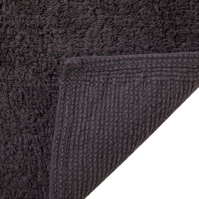 Tapis de bain rectangulaire GoodHome Koros anthracite en coton L.80 x l.50 cm