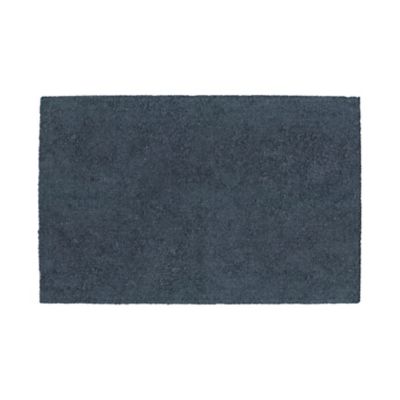 Tapis de bain rectangulaire GoodHome Koros coloris bleu nuit en coton L.80 x l.50 cm