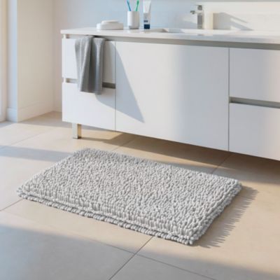 Tapis de bain rectangulaire Graphene blanc