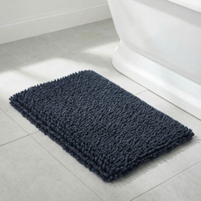 Tapis de bain rectangulaire Graphene bleu