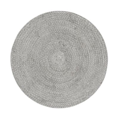 Tapis de bain rond GoodHome Elland coloris gris nuage en toile de jute Ø70 cm